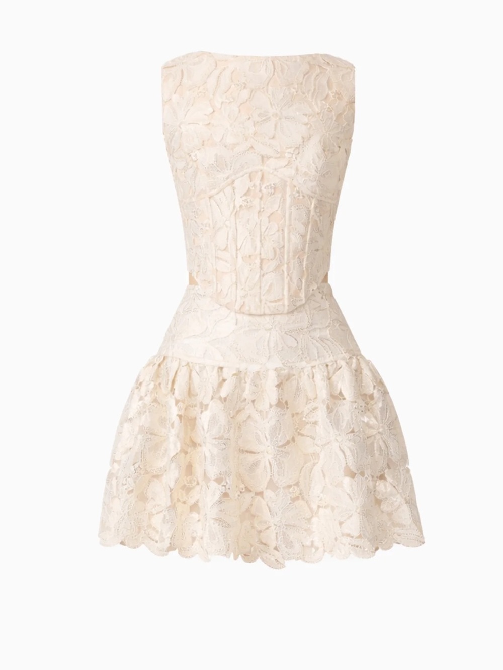 elliatt nicoletta gold foil floral lace corset top + mini skirt set size small - Picture 13 of 14